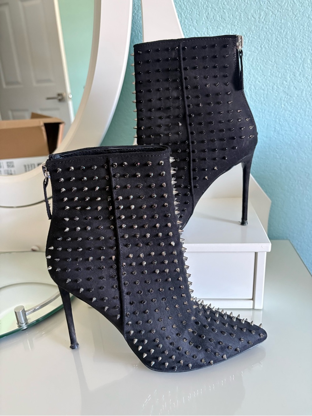 Steve Madden Virtuous-S Studded Spike Stiletto Booties